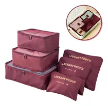 Comprar Kit Bolsas De Armazenamento Organizador Para Viagem 6 Pçs Cor Vinho