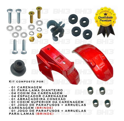 Kit Carenagem Parafusos Coxins Walk Machine Original Cereja