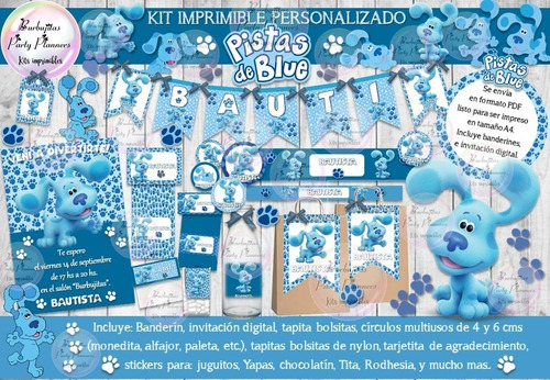 Kit Imprimible Candy Bar Las Pistas De Blue ¡ya Editado!