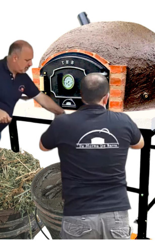 Seña Horno De Barro Leña Y Gas Con Fogonero Lateral Y Base