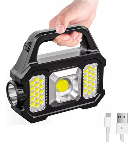 Luz Solar De Camping, Luz De Trabajo Portátil Recargable Yellow