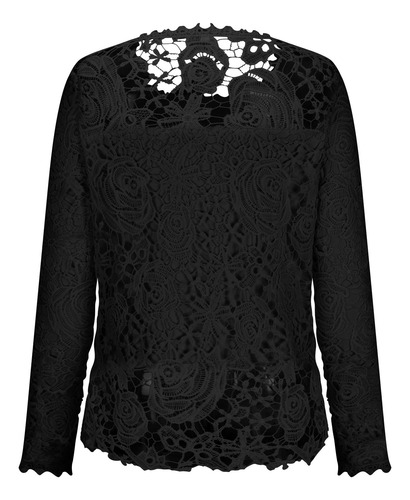 Camiseta De Manga Larga Con Cuello Liso Para Mujer