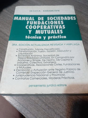 Manual De Sociedades Fundaciones Cooperativas Y Mutuales