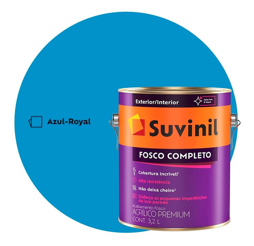 Tinta Anti Mofo Fosco Completo Suvinil 3,2l Azul Royal