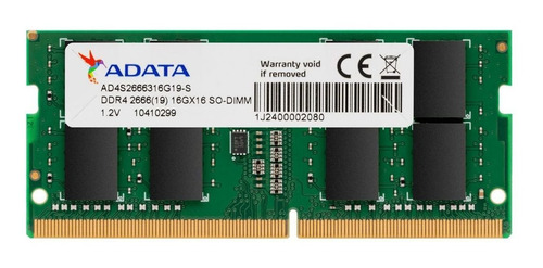 Memoria Ram Sodimm Ddr4 2666 16gb Adata Premier Cl19