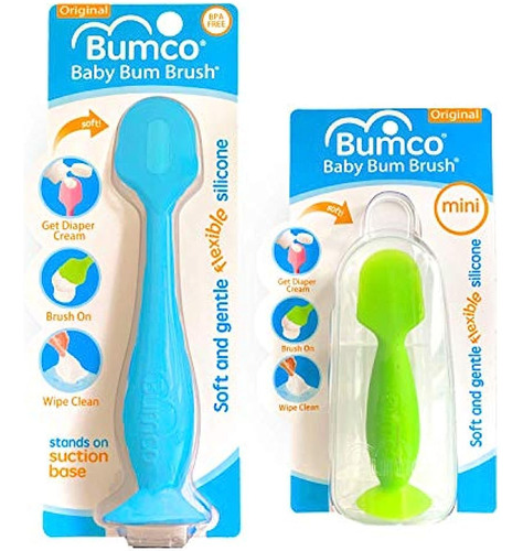 Babybum Crema Cepillo Para Polvo De Pañales Azul Tamaño Co