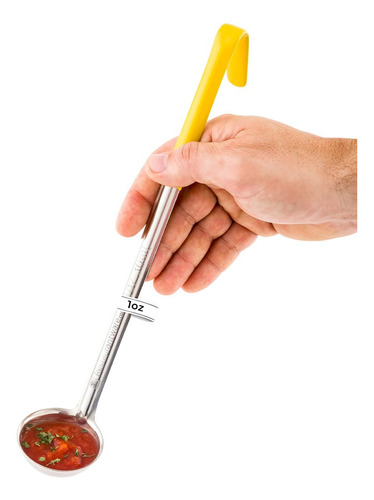Cucharón De Sopa 30 Ml Con Mango Amarillo Acero Inoxidable