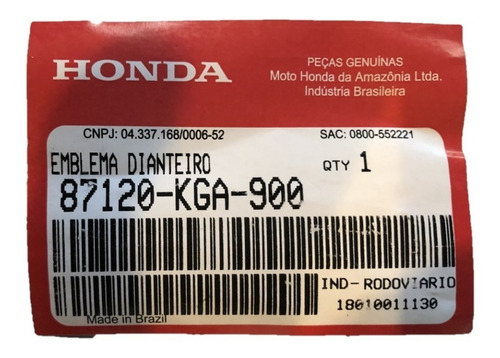 Imagen 2 de 2 de Emblema Honda Cg 125 Fan Original - Tienda De Motos