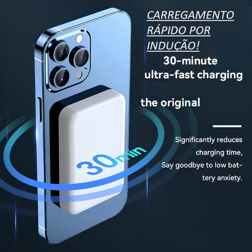 Carregador Portátil Compatível Com Apple iPhone 10.000 Mah Power Bank Carregador De Indução Para iPhone Bateria Magsafe Magnético Ios Carregamento Turbo Fonte Sem Fio Mag Safe Bateria Para iPhone Brco