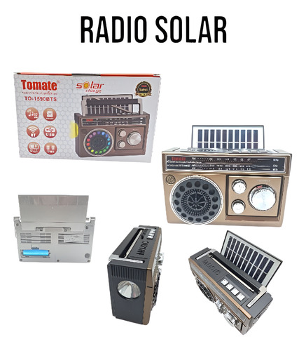 Radio Retro Dial Recargable Am/fm/sw Mp3 Microsd Solar
