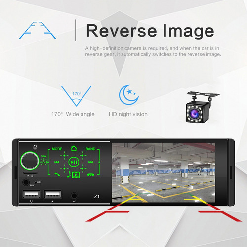 Autoestéreo Con Pantalla De 4.1in 1din Mp5 Bluetooth 2usb