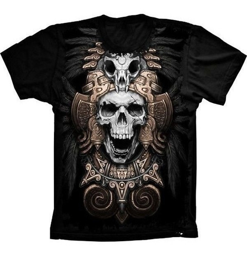 Camiseta Estilosa 3d Fullprint Skull Caveira Indian 