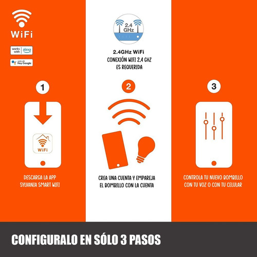 Imagen 8 de 8 de Bombillo Wifi Inteligente Rgb Google Assistant Alexa Siri