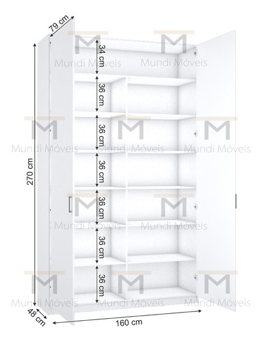 Armário Organizador 2 Portas 100% Mdf M581.b (casa,comércio) Branco