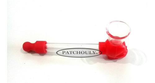 Imagen 3 de 4 de Pipa De Vidrio Pyrex Borosilicato Con Silicona Skull 10.4 Cm