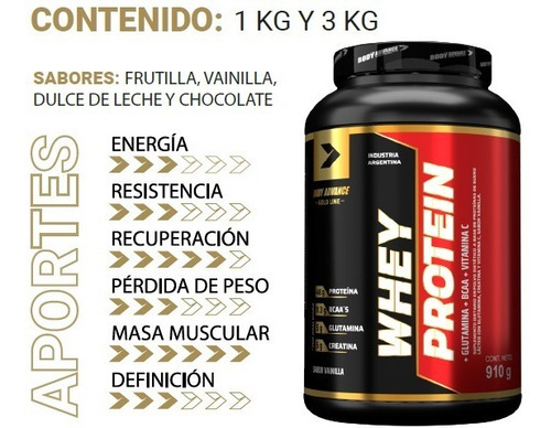 Imagen 3 de 4 de Whey Protein (proteína) X 2 - Body Advance Calidad Premium