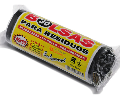 Son Buenas Bolsas Residuos 45x60 Antigoteo Rollo Resistentes Pack 30u