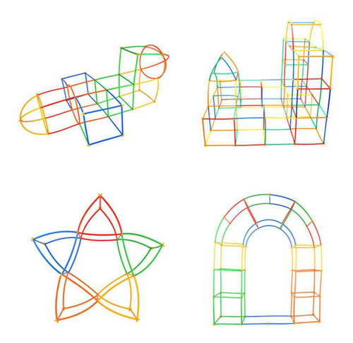 2 X 300 Piezas De Construcción De Paja De Vástago