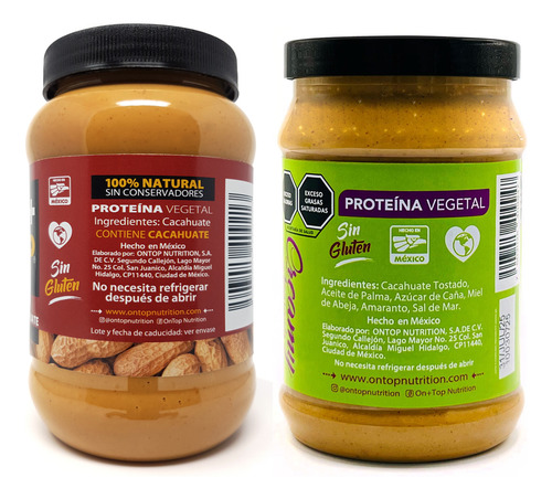 On+top 2pack Crema De Cacahuate Natural + Creamy Amaranto