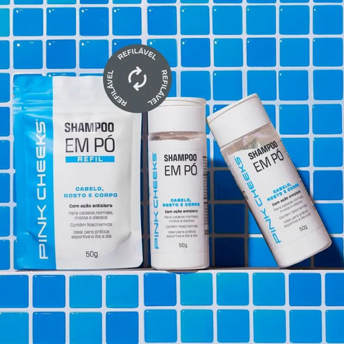 Shampoo Em Pó 3 Em 1 | Cabelo Rosto E Corpo 50g Pink Cheeks