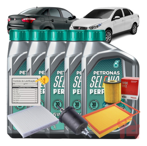 Kit Troca De Óleo Selenia 5w30 Fiat Grand Siena 1.6 16v