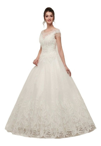 Vestido De Novia Bordado Blanco O Ivory  Envio Gratis W-5064