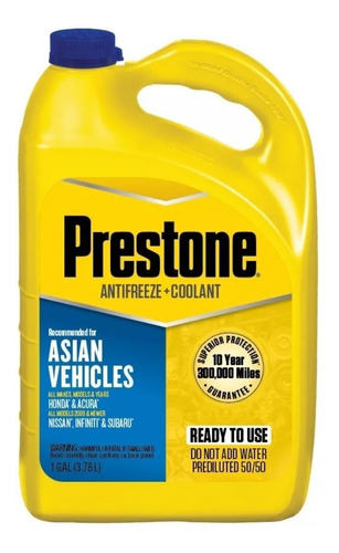 Refrigerante/anticongelante/coolant 50/50 Prestone Azul