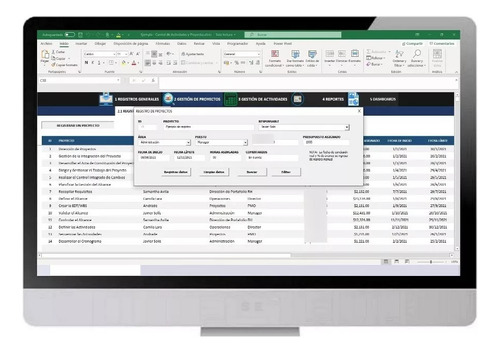 Sistema Para Control De Actividades Plantilla Automatizada
