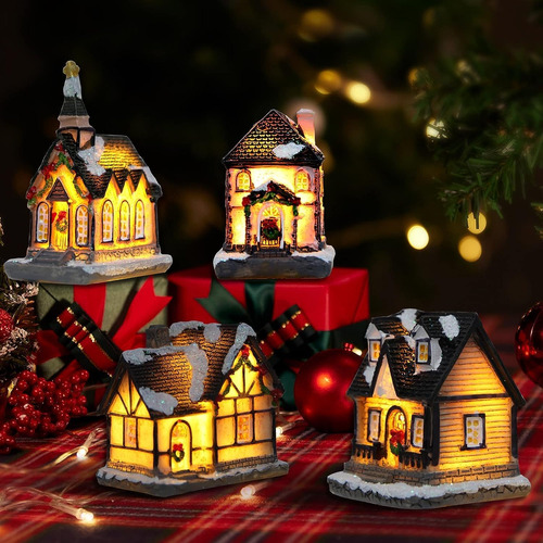 Christmas Village Sets Casas Pueblo Navidad Con Iluminación