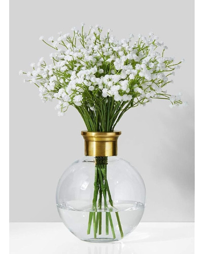Serene Spaces Living Small Ball Vase With Gold Rim, Elegant 