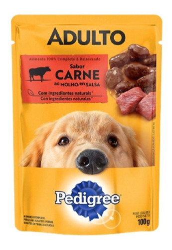 Imagen 2 de 2 de Pedigree Alimento Húmedo Para Perro Adulto Res 100g X3uds