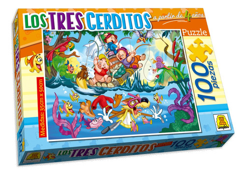 Puzzle Rompecabezas 100 Piezas Los Tres Cerditos Implas 225