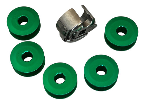 Bobina Y 5 Carretes Verdes Para Máquina Recta Industrial