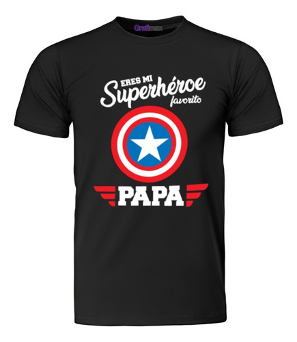 Polera Eres Mi Superheroe Favorito Capitan Papá Grafimax