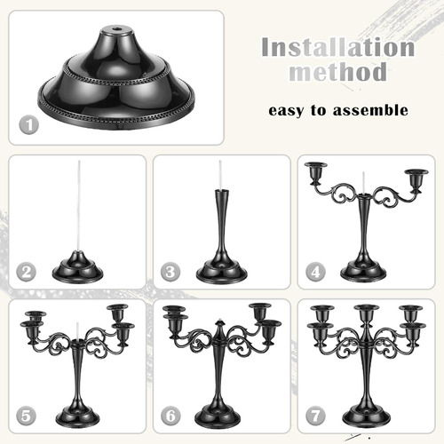 Candelabro De Metal De Cinco Brazos Para Mesa De Comedor