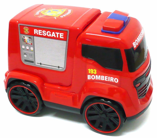 Carrinho Infantil Truck Bombeiro Bs Toys Resgate Vermelho