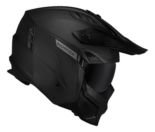 Capacete Norisk Fs726x Darth Dark Monocolor Preto 2 Em 1 *