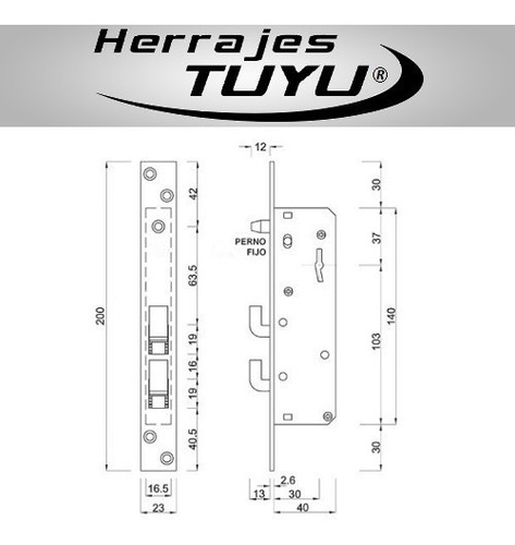 Cerrojo Angosto Tipo 5002 Kallay Cerradura Herrajes Tuyu