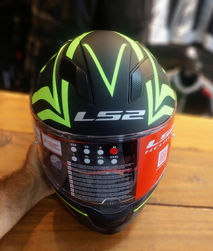 Casco Moto Ls2 320 Evo Jink Mate Negro Amarillo-allmotors -