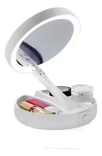 Espelho De Mesa Maquiagem C/ Luz Led Rotação 360° Camarim