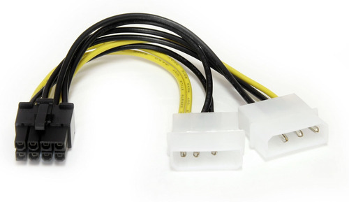 6in Lp4 To 8 Pin Pci Express Video Card Power Cable Adapter 