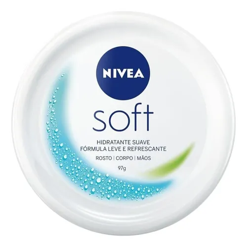 Creme Hidratante Nivea Soft 97g Rosto Corpo E Mãos