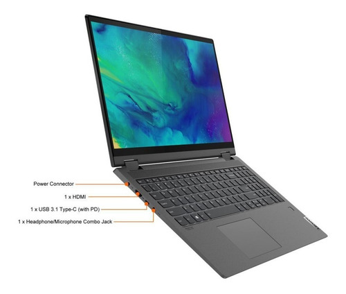 Imagen 9 de 10 de Notebook 2en1 Lenovo Flex Ryzen 7 5700u 16gb Ssd512 15,6pul