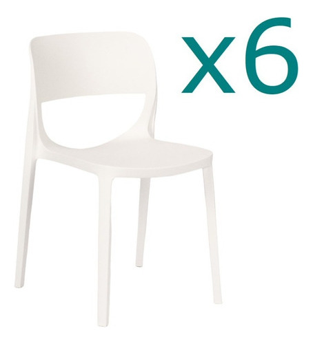 Sillas Smile X6 Comedor/jardin Apilables Exterior - Baires4