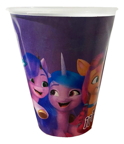 Personaje A Elegir 50 Vasos 50 Platos Desechables Fiesta Multicolor Personaje My Little Pony