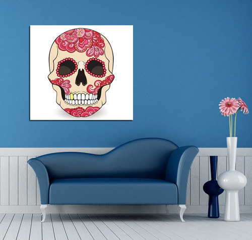 Vinilo Decorativo 30x30cm Calavera Diente Oro Skull Color