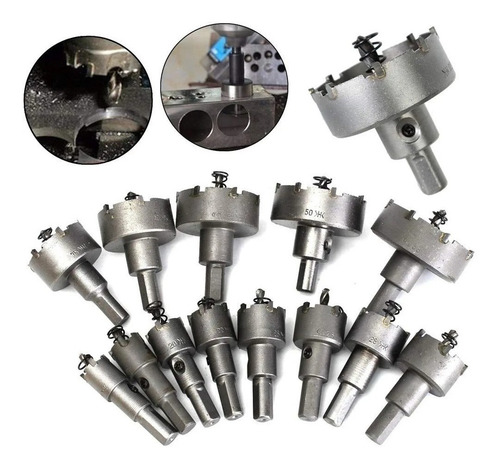 13 Brocas Copa Sierra Hss De Carburo Para 16-53mm