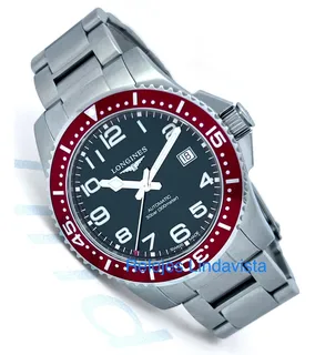 Reloj Longines Hydroconquest Rojo Automatico Grande Acero