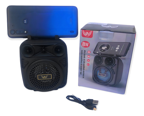 Caixinha De Som Bluetooth Usb Cartão Tf Alta Qualidade 8w Cor Preto 110v/220v