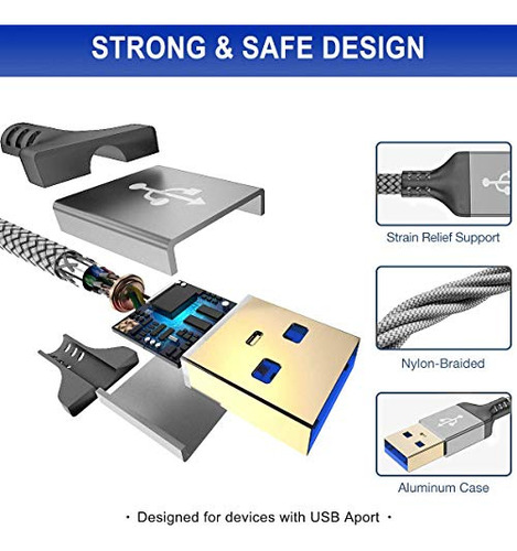 Cable Usb A A Usb A De Akoada De 10 Pies, Cable Usb 3.0 Mach